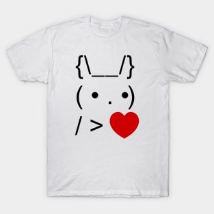 ASCII Text Art Bunny Rabbit Give Heart T-Shirt